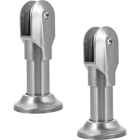 Lot de 2 raccords de séparation pour cabine de toilettes, pieds de support réglables pour cloison de séparation de 12/16/18 mm, support de meubles en acier inoxydable pour toilettes et salle de bain (1/5)