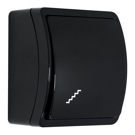 Interrupteur va-et-vient étanche noir IP44 KOALA