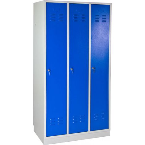 Armoire vestiaire 3 portes Bleu - 890 x 500 x 1775 mm