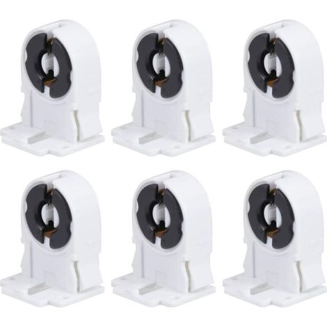 20 Pcs Support de Lampe Fluorescente Vis Type T8 / G13 Support de Lampe Non Shunté Pierre Tombale Remplacement de La Douille pour Tube Fluorescent à LED (1/4)