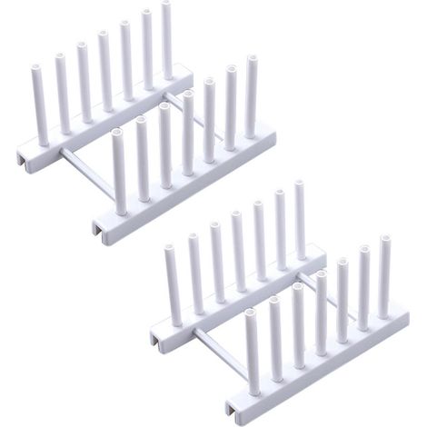 Rack Pour Assiettes - En Bambou Naturel - Pour Cuisine Compacte - Support Pour Couvercles De Casserole Et Planches À Découper - 1 Pièce (1/5)