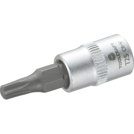 TOOLCRAFT T25 816083 T-Profil Steckschlüssel-Bit-Einsatz T 25 1/4" (6.3 mm)