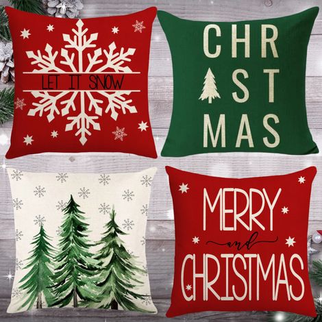 Ensemble de 4 taies d'oreiller décoratives de Noël 45X45 [P-Z6] (1/5)