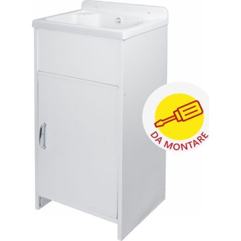 KIT LAVATOIO MINI MOBILE IN PVC E VASCA IN POLIPROPILENE (DA MONTARE) L cm. 42 x P cm. 35