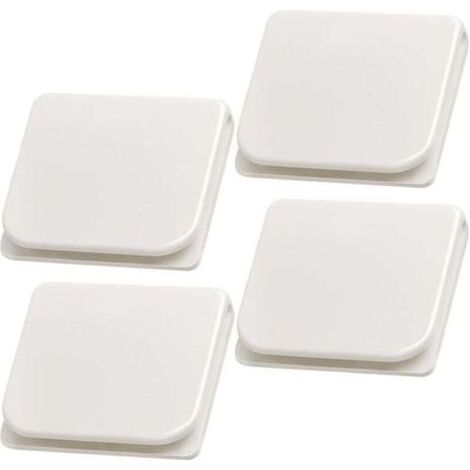 Clip Pour Rideau De Douche - Autoadhésif - Blanc - Fixation Murale Anti-Éclaboussures - Lot De 4 (1/4)