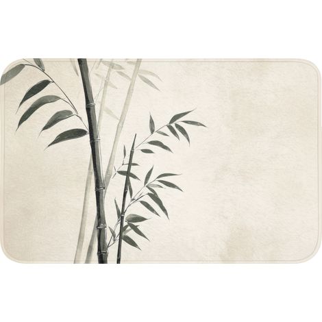 ALFOMBRILLA DE BAÑO Japandi - Bambú - Beige 80x50 cm