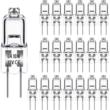 Ampoules halogènes G4 10 W 12 V - Lumière blanc chaud - Lot de 20 (1/5)