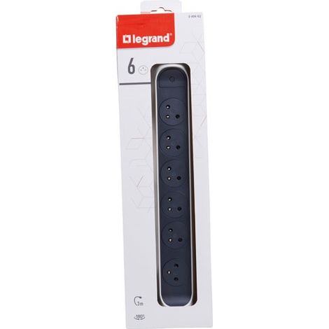 Multipresa 6 Prese Girevole da Fissare 3 M Bianco e Grigio - Legrand
