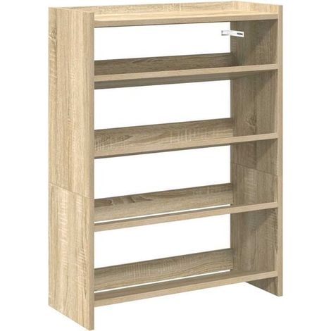 Étagère à chaussures Sonoma en chêne, 60 x 25 x 81 cm, bois d'ingénierie (1/5)