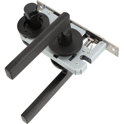 Lot de 2 Poignes de Porte Avant Noires, Poigne de Verrouillage de Porte Universelle en Acier Inoxydable avec Verrouillage de Prvention des Chocs, Poignes D'entre cl (1/5)
