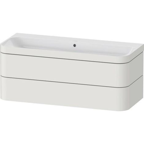 Ensemble coiffeuse HAPPY D.2 PLUS avec 2 tiroirs, 1175 x 490 mm, e HL, finition blanc satiné