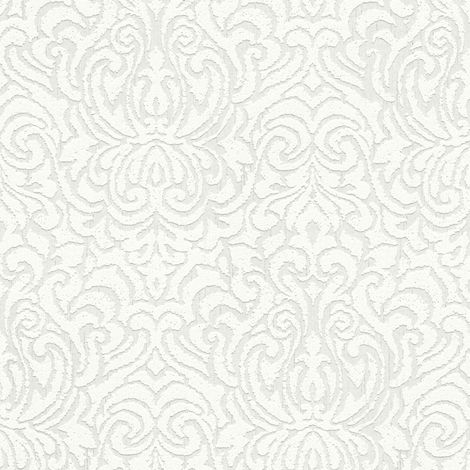 BRICOFLOR Papier peint baroque Tapisserie baroque Papier peint intissé Blanc - 10,05 x 0,53 m (1/5)