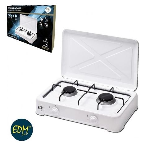 COCINA DE GAS ESMALTADA 2 FUEGOS 46x30x12cm EDM (1/7)
