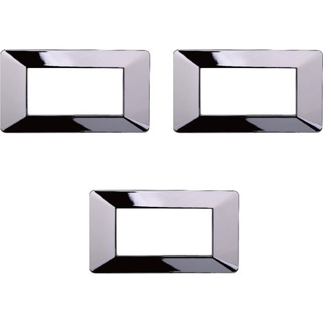 gloca Placche Plastica Compatibili Plana (3 Pezzi Cromato lucido, 4 Posti) (1/4)