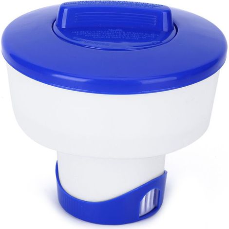Dispensateur Flottant Automatique de Produits Chimiques pour Piscine 8 Pouces, Structure PVC Robuste,Accessoire Spa Nettoyage (1/4)