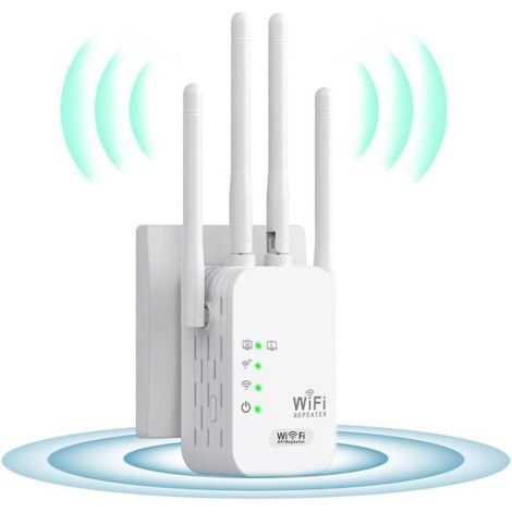 Répéteur WiFi, amplificateur de signal Wi-Fi Extender WiFi pour couverture domestique jusqu'à 300 pieds carrés Répéteur sans fil (1/4)