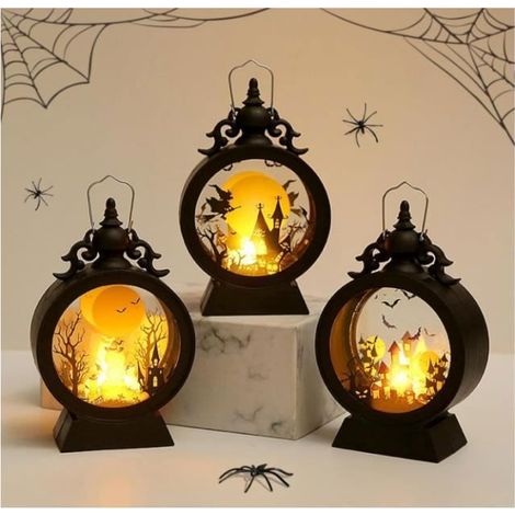 Lanterne - Halloween - LED - Dcorative - Blanc - Extrieur LAMPION DE DECO DE FETE (1/4)