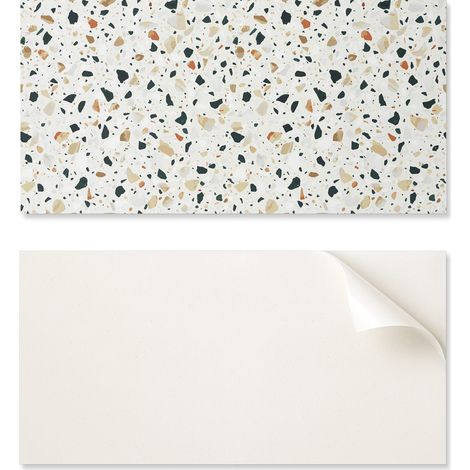Panel de pared de vinilo autoadhesivo de 120x60 cm con estampado de piedras en el fondo.