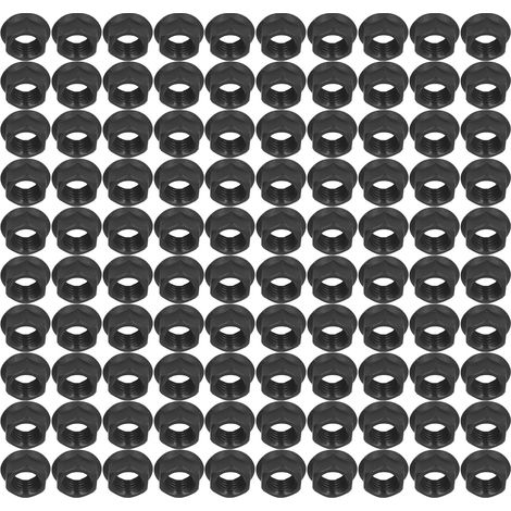 Lot de 100 écrous hexagonaux M10 x 1,25 en acier au carbone pour générateur à essence 168F 170 188, noirs (1/5)