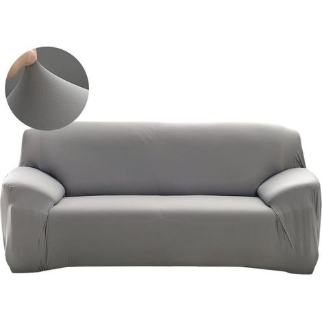 Housse de Canapé 3 Places avec Accoudoir Extensible - Revêtement de Canapé Pour salon chambre - GRIS - 235-300cm (1/5)