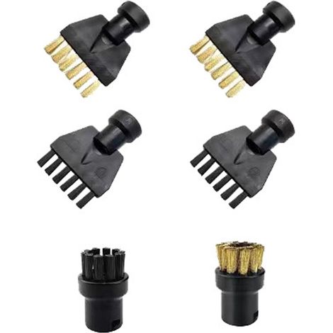 Lot de 6 brosses rondes de rechange compatibles avec les brosses à vapeur Kärcher SC1 SC2 SC3 SC4 SC5 SC7 CTK10 (2 petites brosses rondes + 4 brosses à joints) (1/5)