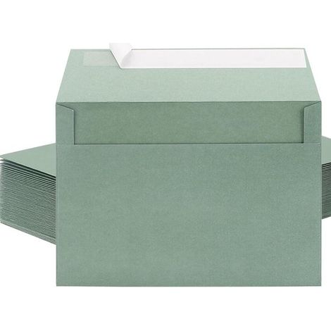 Grüne Briefumschläge (40 Stück) Selbstklebende Briefumschläge Quadratische Briefumschläge Rautenförmiger Kleber 13,5 x 18,5 cm Fensterlose Briefu (1/5)