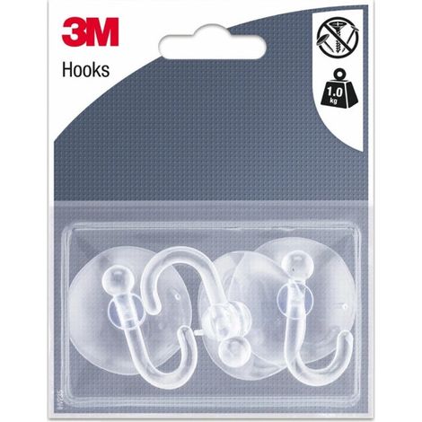3M - Crochet ventouse transparent blister de 3 (1/2)