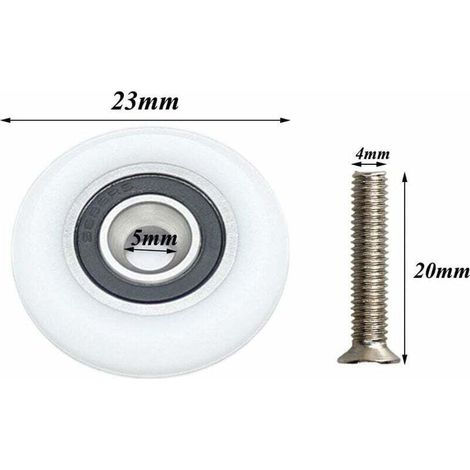 12 Pièces Roulette Porte Coulissante Douche Roulette de Douche 23mm Roulette Porte Coulissante Roulettes pour Porte de Douche Roulettes de Rechange avce Vis