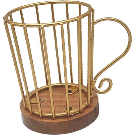 Porte-filtres à café avec poignée, porte-dosettes, étui de rangement durable pour filtres à café, idéal pour un comptoir ou un bar à café.-A gold