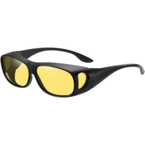 Lunettes de Nuit Polarisées, protection UV anti reflet pour homme et femme,lunette jaune conduite de nuit lunettes polarisées enveloppantes pour conduite, pêche, golf (lentille de vision nocturne) (1/5)