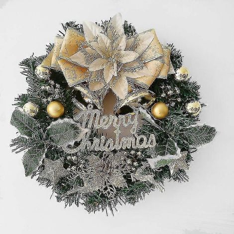 Couronne de Noël, couronne de porte de 30 cm, boules de Noël, baies rouges et nœud (1/3)