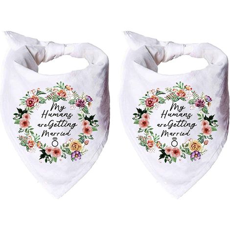 Bandana Pour Chien - En Polyester Doux Respirant - Pour Photos Mariage Fiançailles Festivités - Taille Unique Adaptée Petit Moyen Grand Chien - Lot De 2 (1/5)