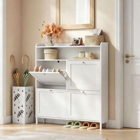 Meuble à chaussures étroit et élégant, rangement pratique pour entrée ou salon, meuble de stockage fin, armoire à chaussures compacte (unité seule) (1/4)