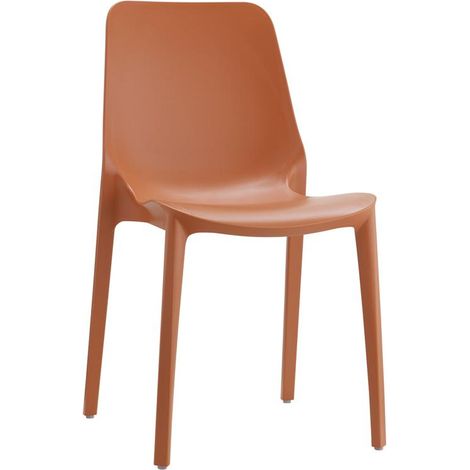 Sedia Ginevra Terracotta in Tecnopolimero Rinforzato con Fibra di Vetro - Altezza Seduta 47 cm - Uso Interno/Esterno - Impilabile Fino a 8 Pezzi
