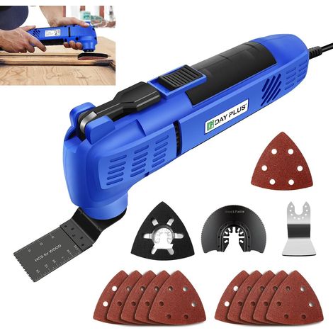 ensemble d'outils multifonctions alternatifs de 300 watts, outil multifonction filaire électrique de 22 000 TR / min, angle d'oscillation de 3°, remplacement de la lame sans outil (1/5)