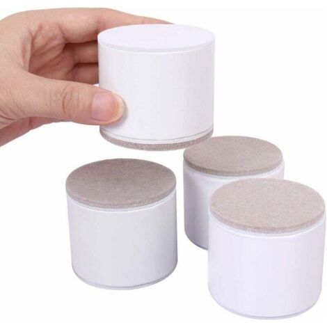 Rehausseur de meuble 4 pièces, rehausseur de lit de 6 cm de long, canapé-lit et armoires surélevées de 5 cm, rond blanc (1/5)