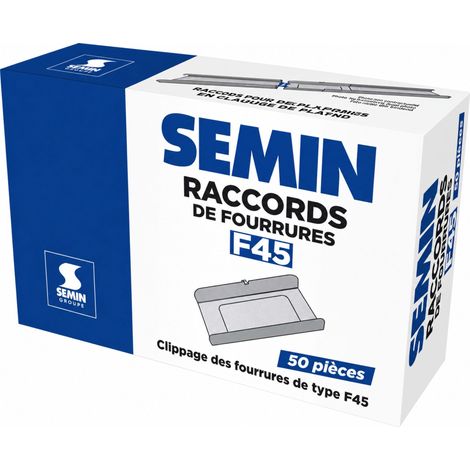 SEMIN Raccord de Fourrure RAC 45 - Boîte de 50 Pièces - Compatible Fourrures 45 et 47 mm - Jonction pour Plafond Plaque de Plâtre (1/5)