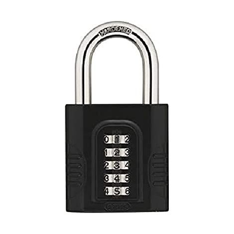 ABUS Lucchetto a combinazione 158/65 - lucchetto con alloggiamento in zinco pressofuso - con codice di combinazione regolabile individualmente - livello di sicurezza 8 - grigio scuro (1/4)