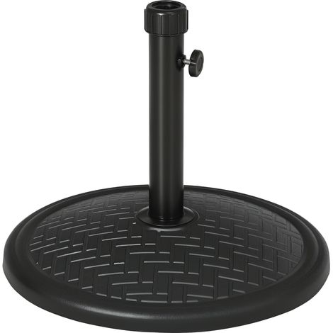 Pied de parasol 14 kg, support pour mât de Ø 32-38 mm, pour jarden, terrasse ou patio, Ø 46 x 34 cm, noir