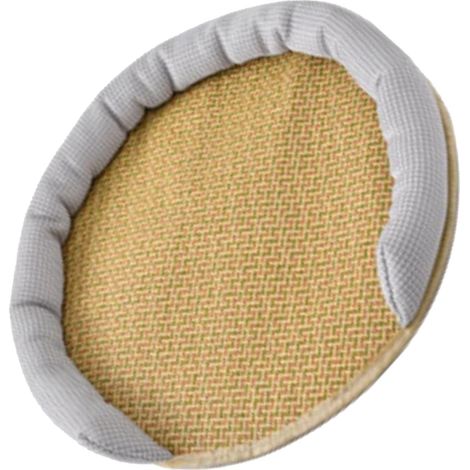 Tapis rafraîchissant et confortable pour animaux de compagnie, lit pour chat en rotin résistant aux perforations, coussin rafraîchissant doux pour chiens en été, respirant (gris) (1/5)