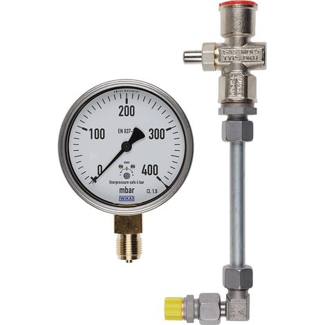 Manometer 0 bis 400 mbar mit Druckknopfhahn für TRD 604 Ausführung B - 15132726422 von Weishaupt
