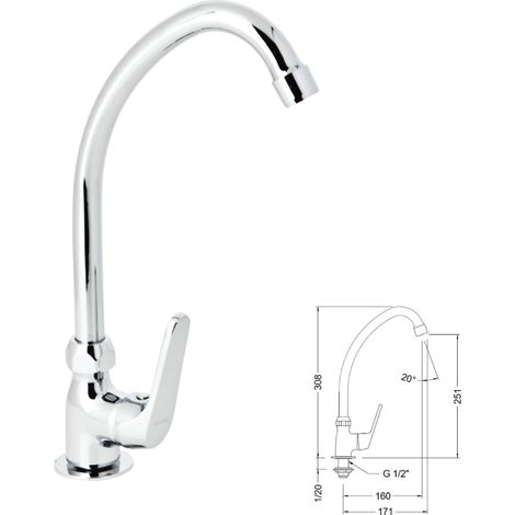 Grifo fregadera 1 agua cartucho 25