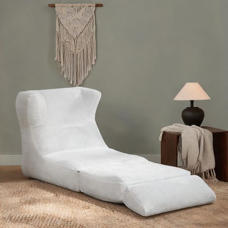 Fauteuil lounge blanc modulable en mousse souple 90 x 118 x 86 cm (1/5)