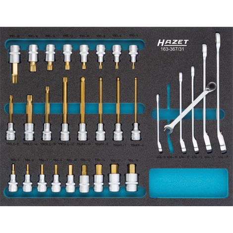 HAZET Steckschlüssel-Satz 163-367/31 Vierkant hohl 12,5 mm (1/2 Zoll) Außen- (1/2)