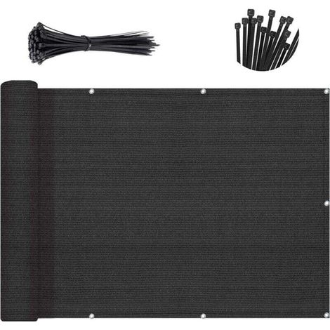 Black Balcony Privacy Screen,90% shade Apartments Fence Cover,Heavy Duty Mesh Windscreen for Deck,Outdoor,Backyard,Patio(0.9×3m) (1/4)