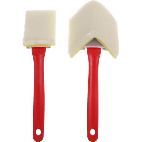 Lot De 2 Pinceaux Triangulaires pour Bordures De Murs Et Plafonds Brosse d'angle pour Peinture Outil De Finition pour Coins Intérieurs Et Extérieurs (1/5)