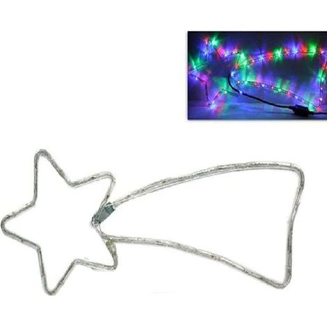Illuminazione Natalizia a Stella Cometa  48 Luci LED Multicolor per Esterno ed Interno Effetto Lampeggiante ip 44 (1/5)