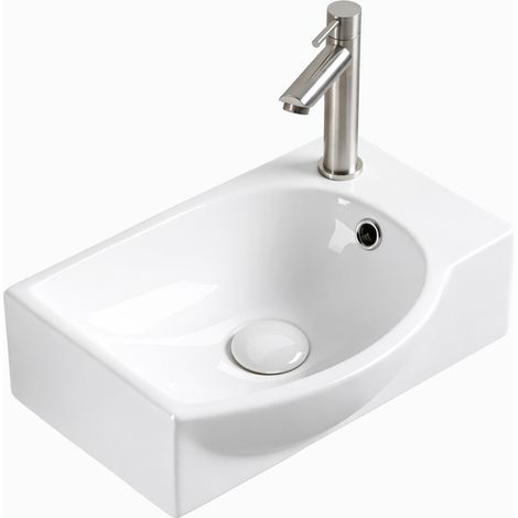 Lave-mains droit – 40 x 28 cm – Blanc brillant – ELIN (1/4)
