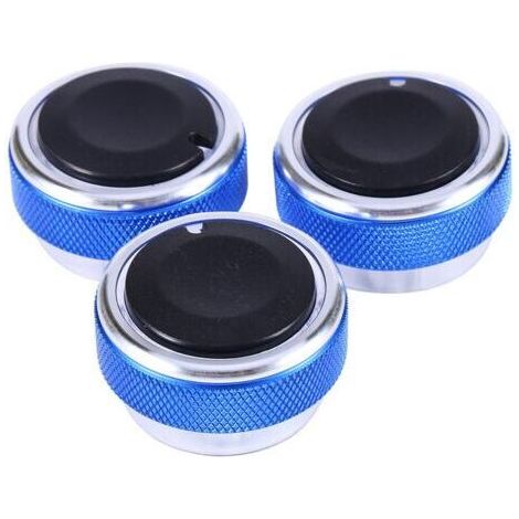 Ensemble de 3 boutons de climatisation automobile en alliage d'aluminium, accessoires pour Ford. (1/3)