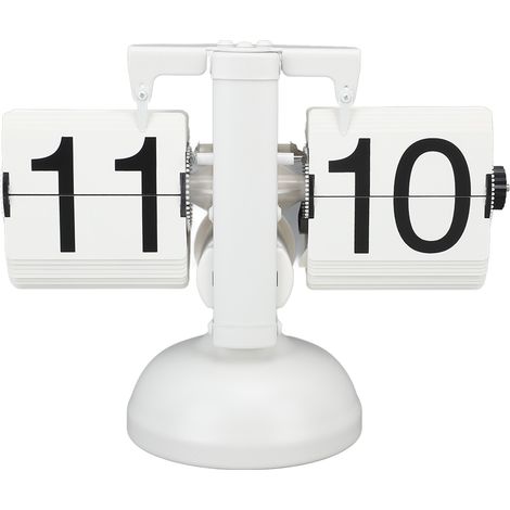 Batteriebetriebene Uhr mit großen Ziffern, Edelstahl 304 – Retro-Design für Büro und Zuhause – 24-Stunden-Anzeige, Weiß (1/5)